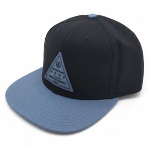 Neff Custom Goods Snapback Hat Black Blue Braving The Elements Flat Brim Cap NEW
